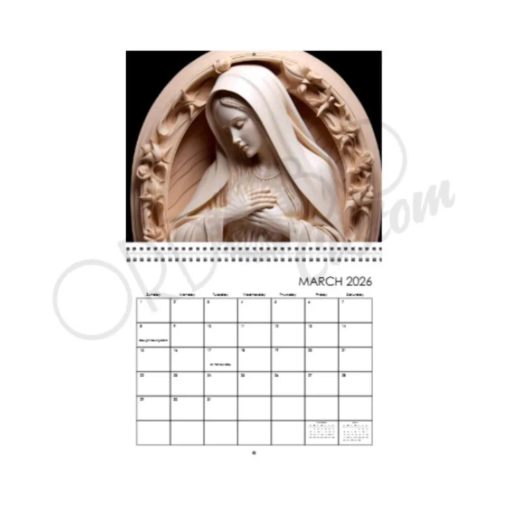 2024 Christian Wood Carvings Wall Calendar
